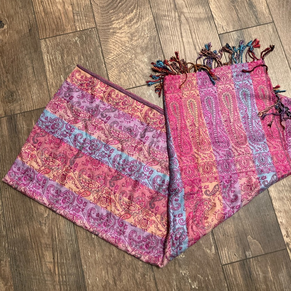4 You Scarf/ Fuchsia & Blue/ Paisley Design